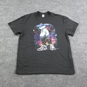 Bunny Streetwear Shirt Mens XL Black Cotton Crew Neck Urban Graphic Tee